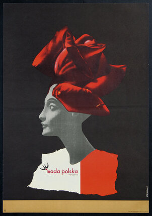 a poster of a woman with a red rose on her head