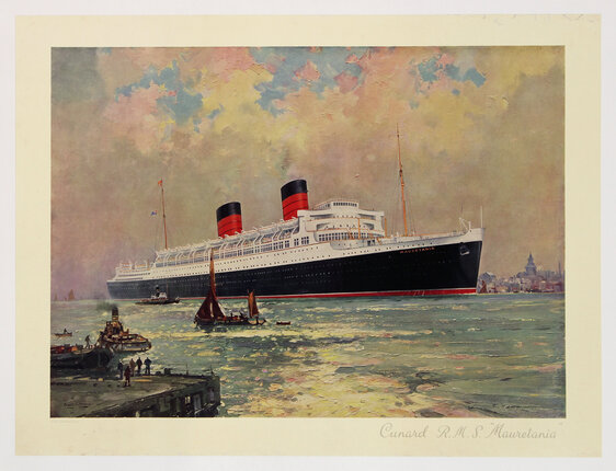 an poster of an oceanliner ship in the water