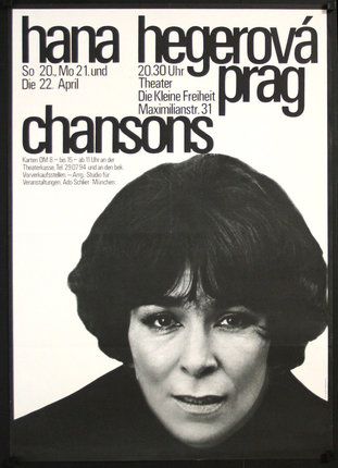 a poster of a woman with short hair