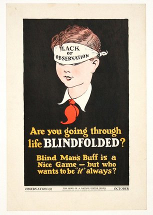 a poster of a blindfolded boy