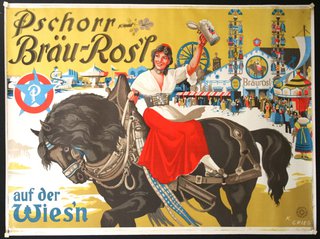 a poster of a woman riding a horse