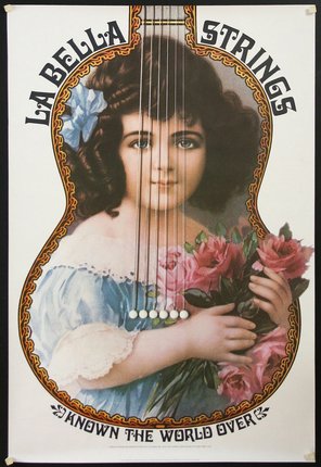 a poster of a woman holding flowers