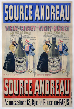 a poster with a couple of bottles