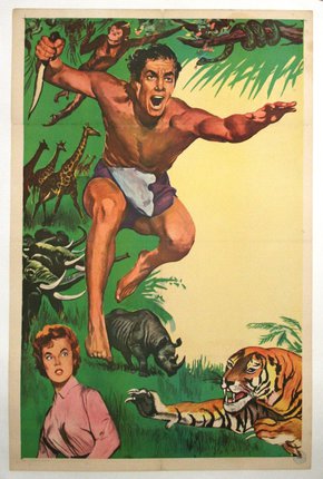 a poster of a man jumping into the wild