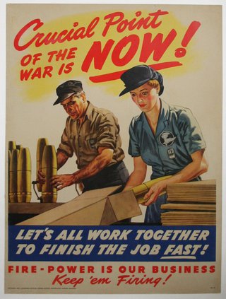 a poster of a man and woman working