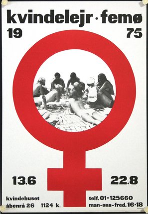 a card with a symbol and a picture of women