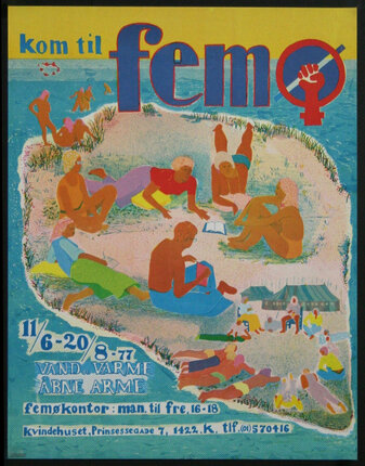 a poster of people on the beach