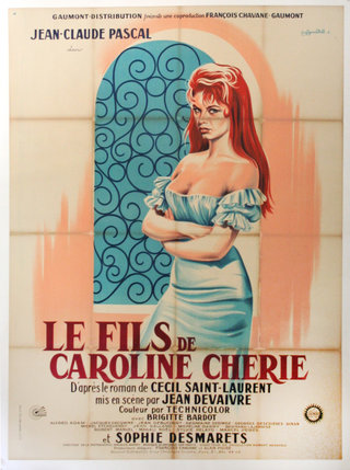 a poster of a woman with red hair