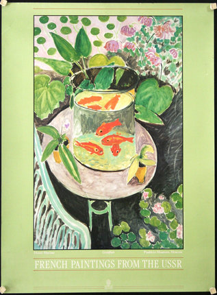 a painting of a fish bowl with goldfish