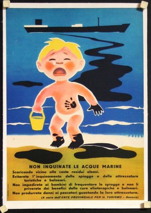 a poster of a child crying