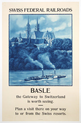a poster of a castle and a ship