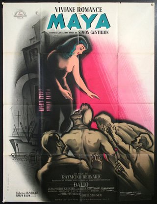 a movie poster of a woman and men