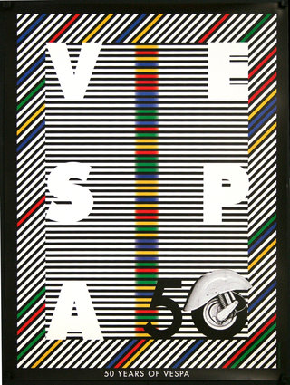 a black framed poster with white letters and a motorcycle