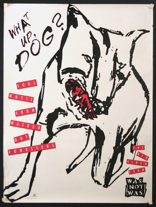 a poster with a dog