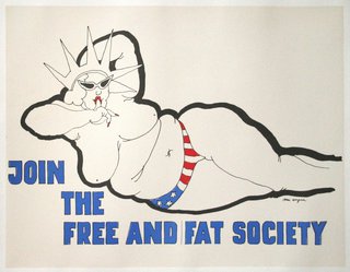 a poster of a fat woman