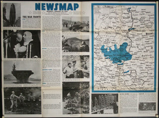 a newspaper with a map and pictures