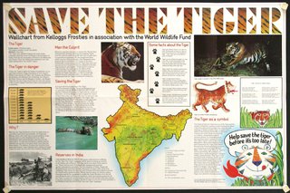 a poster with a map and pictures of animals