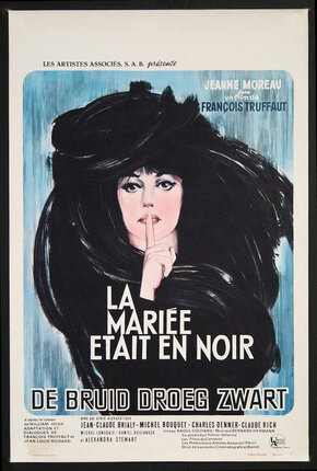 a poster of a woman with a finger on her lips