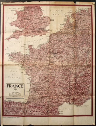 a map of france with black text