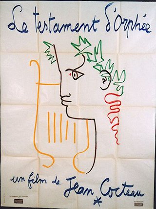 a poster with a drawing of a man
