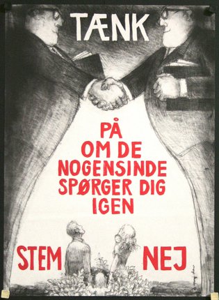 a poster with two men shaking hands