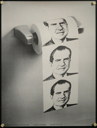 a roll of toilet paper with a few images of a man