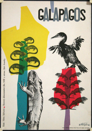 a poster with birds and animals