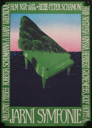 a poster of a piano