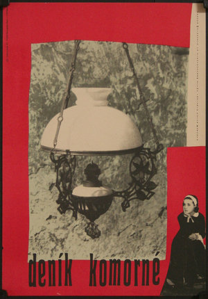 a poster of a lamp from a chain