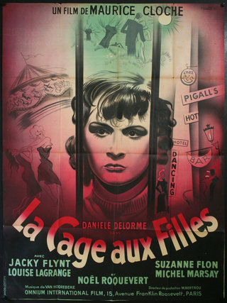 a poster of a woman behind bars