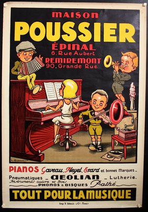 a poster of children playing piano