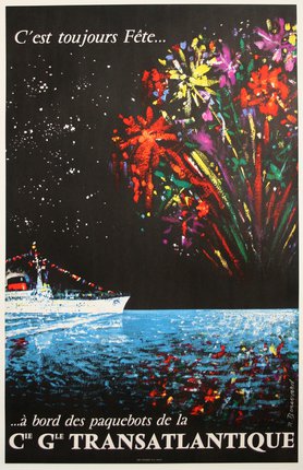 a poster of fireworks in the sky