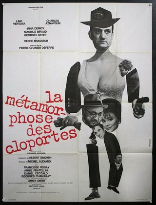 a movie poster with a man in a hat and a woman in a hat