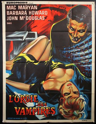 a poster of a vampire and a woman