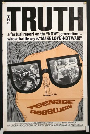a movie poster with a woman's face wearing sunglasses
