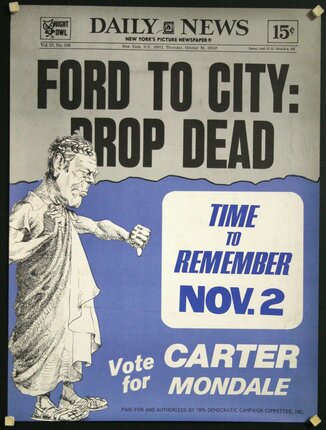 a poster with a man pointing at something