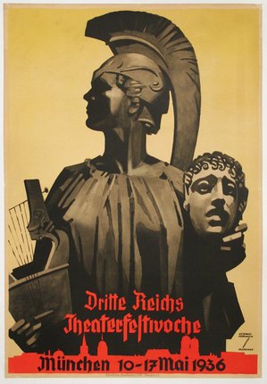 a poster of a statue