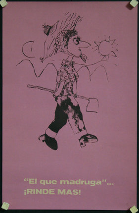 a drawing of a woman walking with a axe