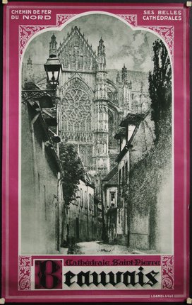 a poster with a pink border