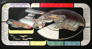 a poster with a diagram of a spaceship