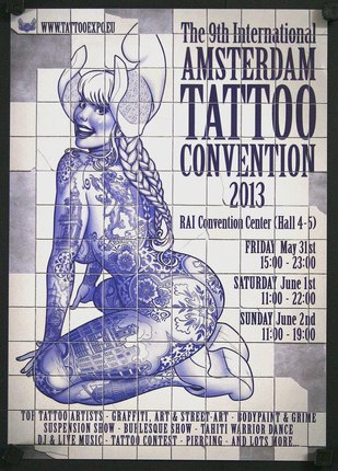 a poster of a woman with tattoos