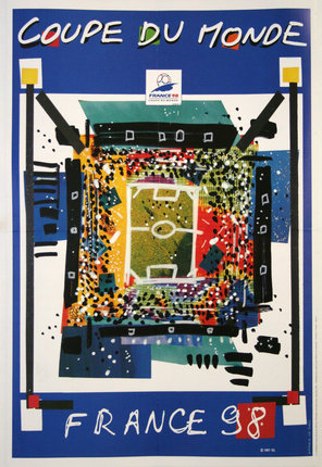 a poster of a football stadium