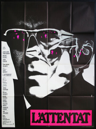 a poster of a man with sunglasses