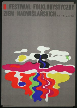 a poster with colorful shapes