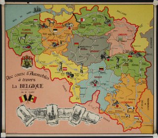 a map of belgium with different countries/regions