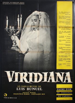 a poster of a woman holding a candelabra