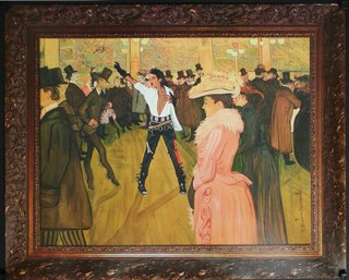 a painting of a man dancing in a crowd