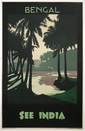 a poster of a tropical forest