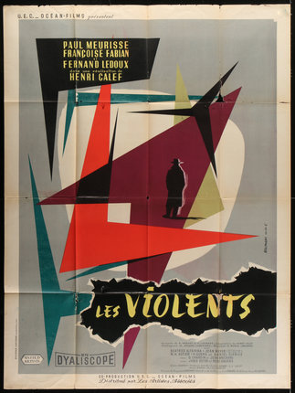 a movie poster with a man standing on a colorful background