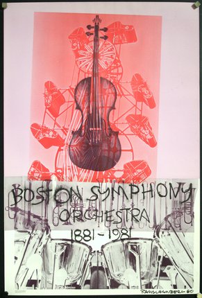 a poster of a violin and a group of musical instruments